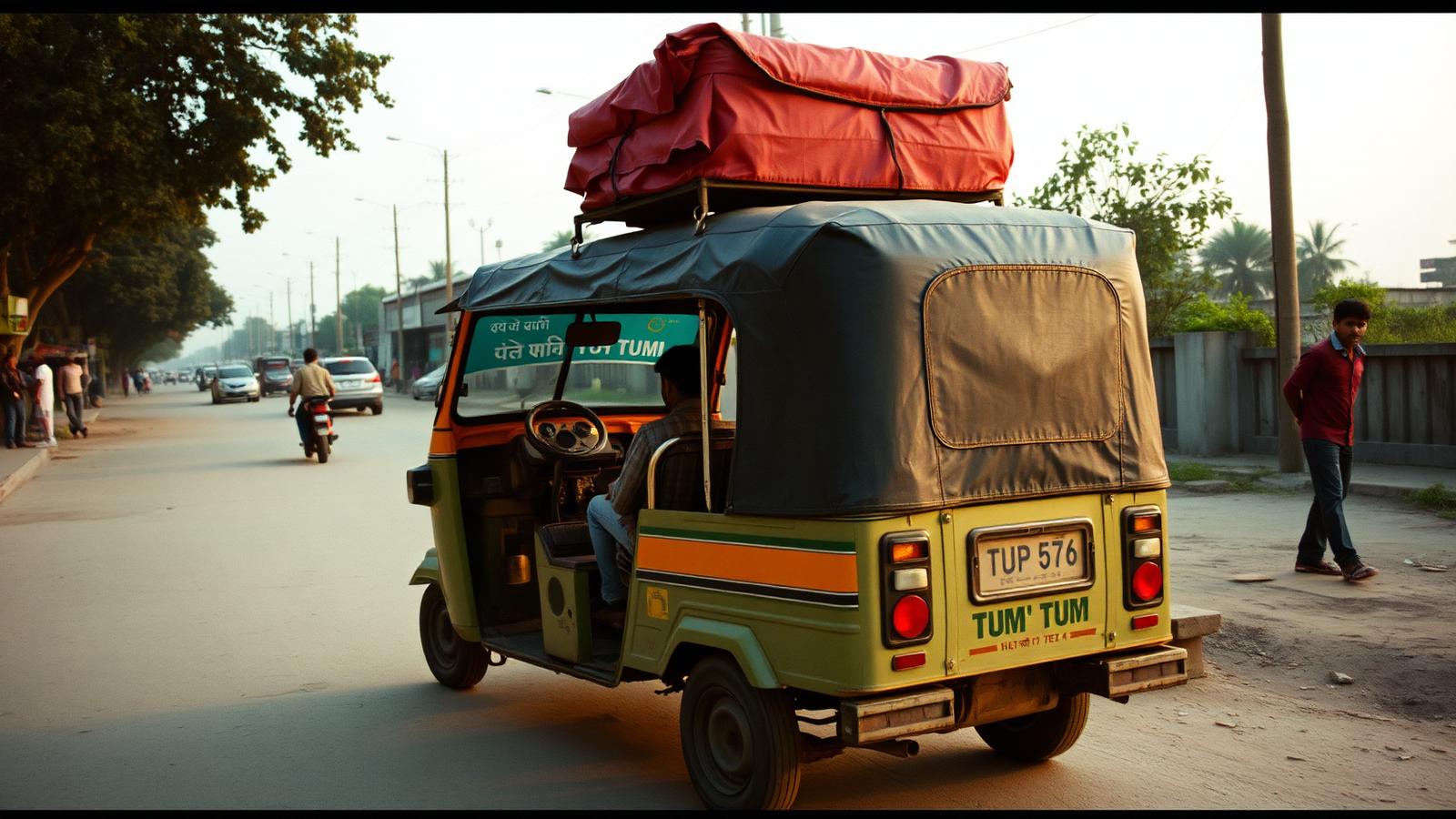 Street documentation of Tum-Tum shared transport.